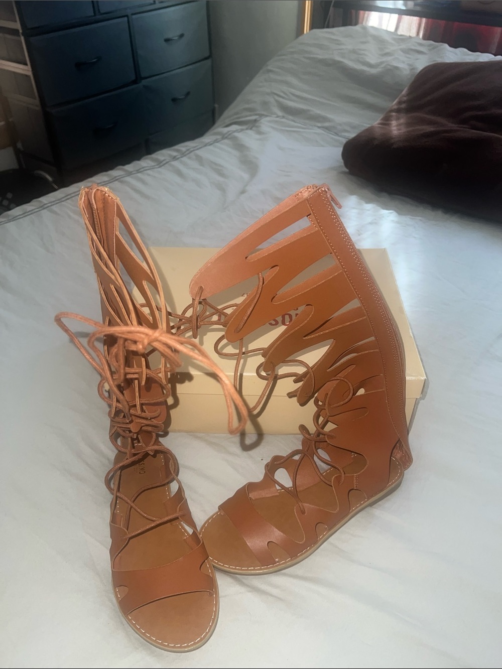 Mossimo Supply Co. Brown Lace-Up Gladiator Sandals